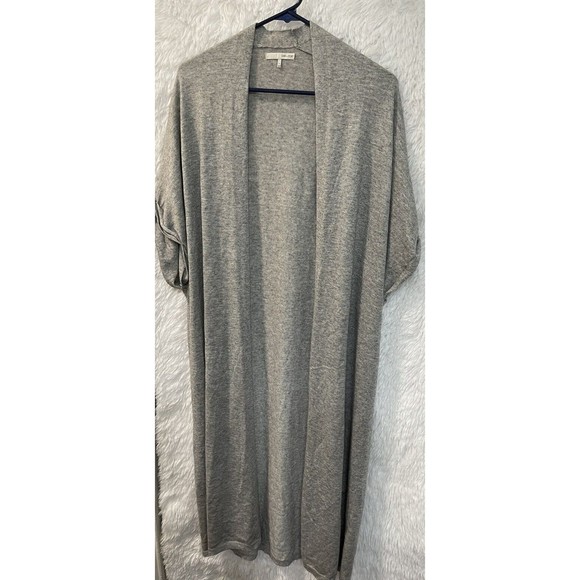 Women’s Oak + Fort Gray Long Open Front Cardigan Sweater Small - Picture 1 of 4